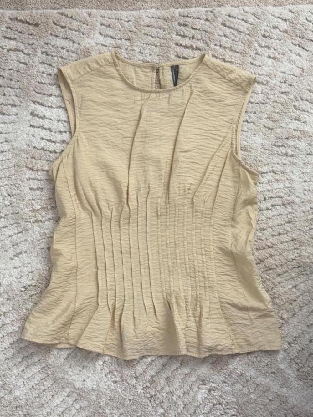 Anthropologie Sleeveless Pleated Waist Top